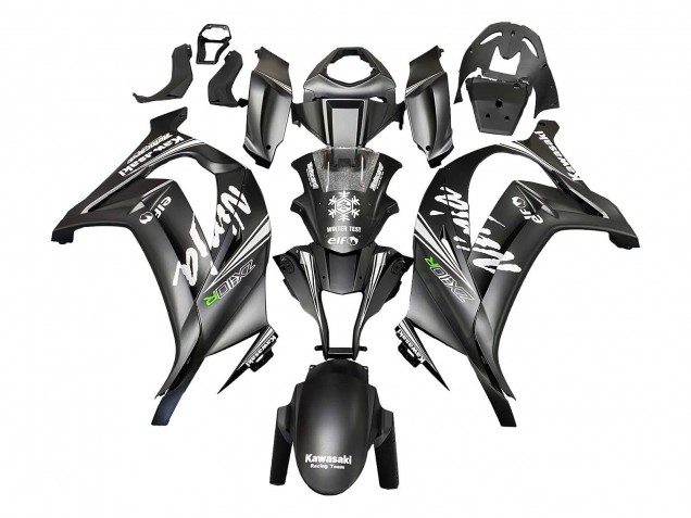 2011-2015 Kawasaki ZX10R Motorcycle Fairings - Matte Black Green Elf Australia