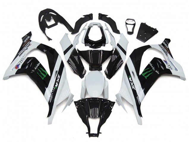 2011-2015 Kawasaki ZX10R Motorcycle Fairings - White Glossy Black Green Monster Australia
