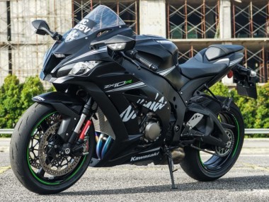 2011-2015 Kawasaki ZX10R Motorcycle Fairings - Matte Black White Green Snow Decal Australia