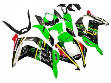 2016-2020 Kawasaki ZX10R Motorcycle Fairings - Green Yellow Red Black Elf Monster Australia