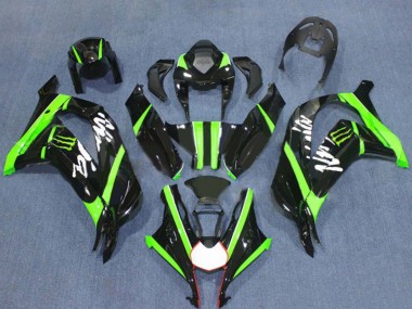 2016-2020 Kawasaki ZX10R Motorcycle Fairings - Glossy Black Green Monster Australia