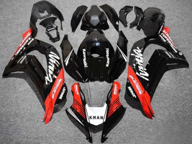2016-2020 Kawasaki ZX10R Motorcycle Fairings - Glossy Black Red White KHAN Spark Australia
