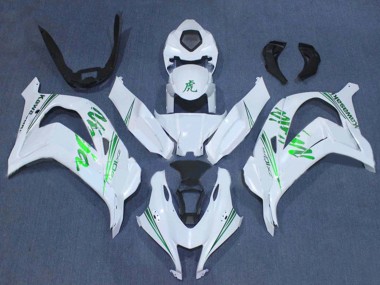 2016-2020 Kawasaki ZX10R Motorcycle Fairings - White Green Ninja Australia