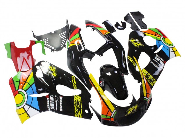 1996-2000 Suzuki GSXR 600 / GSXR 750 Motorcycle Fairings - Black Multicolor 27 Australia