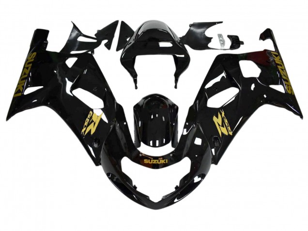 2001-2003 Suzuki GSXR 600 / GSXR 750 Motorcycle Fairings - Glossy Black Gold Decal Australia