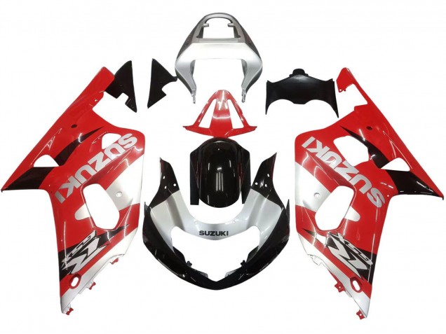 2001-2003 Suzuki GSXR 600 / GSXR 750 Motorcycle Fairing - Red White Glossy Black Australia