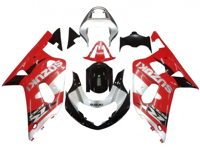 2001-2003 Suzuki GSXR 600 / GSXR 750 Motorcycle Fairing - Red White Glossy Black Australia