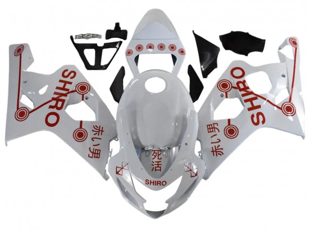 2001-2003 Suzuki GSXR 600 / GSXR 750 Motorcycle Fairings - White Red Shiro Australia
