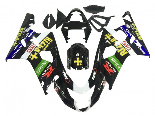 2001-2003 Suzuki GSXR 600 / GSXR 750 Motorcycle Fairings - Glossy Black Green White Yellow Rizla Australia