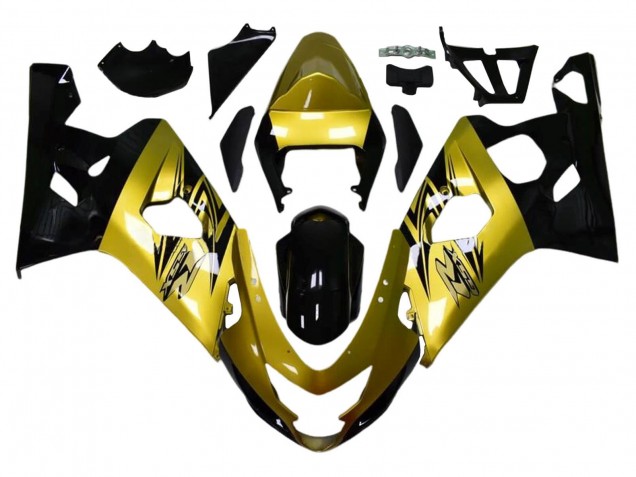 2004-2005 Suzuki GSXR 600 / GSXR 750 Motorcycle Fairings - Gold Black Australia