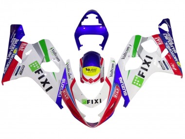 2004-2005 Suzuki GSXR 600 / GSXR 750 Motorcycle Fairings - White Blue Red Yellow Green Fixi Australia