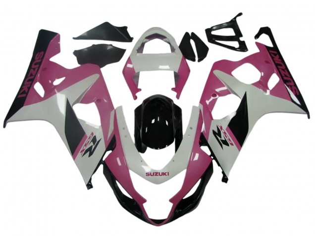 2004-2005 Suzuki GSXR 600 / GSXR 750 Motorcycle Fairings - White Pink Black Australia