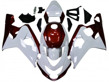 2004-2005 Suzuki GSXR 600 / GSXR 750 Motorcycle Fairings - White Candy Red Black Australia