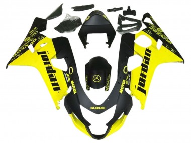 2004-2005 Suzuki GSXR 600 / GSXR 750 Motorcycle Fairings - Black Yellow Jordan Australia