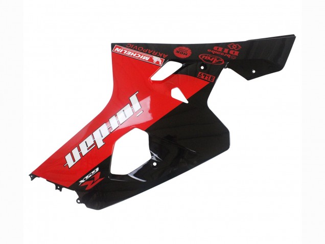 2004-2005 Suzuki GSXR 600 / GSXR 750 Motorcycle Fairings - Glossy Black Red Jordan Michelin Australia