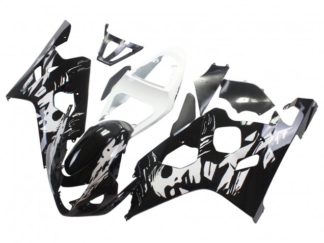 2004-2005 Suzuki GSXR 600 / GSXR 750 Motorcycle Fairing - White Black Australia