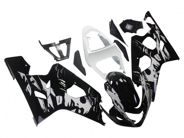 2004-2005 Suzuki GSXR 600 / GSXR 750 Motorcycle Fairing - White Black Australia