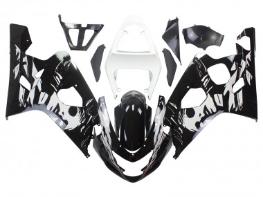 2004-2005 Suzuki GSXR 600 / GSXR 750 Motorcycle Fairing - White Black Australia
