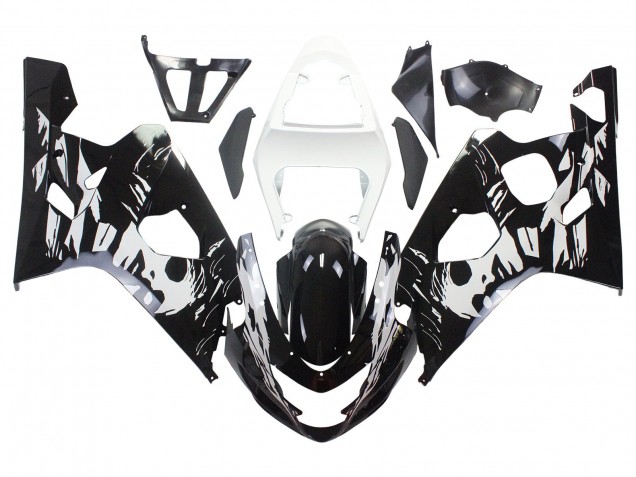 2004-2005 Suzuki GSXR 600 / GSXR 750 Motorcycle Fairing - White Black Australia