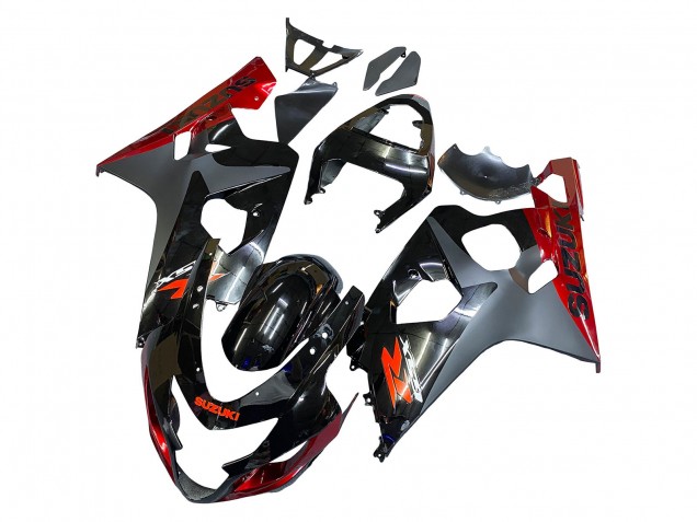 2004-2005 Suzuki GSXR 600 / GSXR 750 Motorcycle Fairings - Black Grey Red Australia
