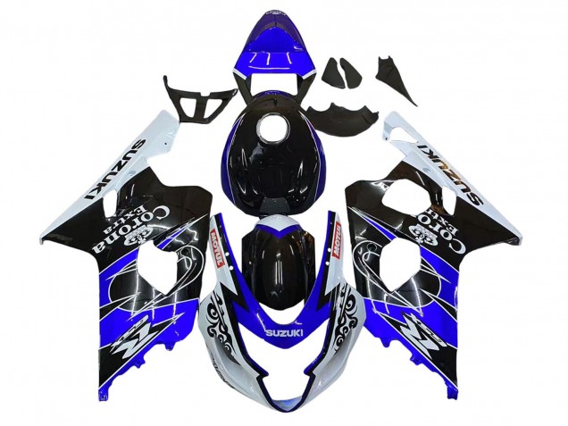 2004-2005 Suzuki GSXR 600 / GSXR 750 Motorcycle Fairing - White Blue Black Corona Motul Australia