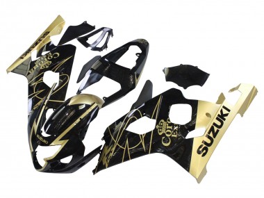 2004-2005 Suzuki GSXR 600 / GSXR 750 Motorcycle Fairings - Glossy Black Gold Corona Australia