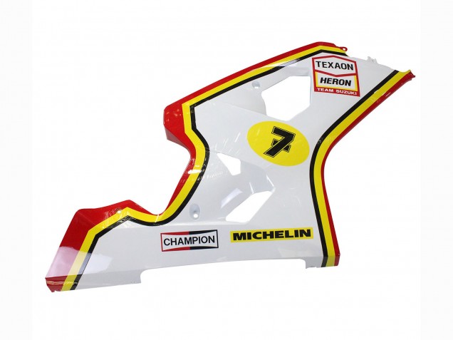 2004-2005 Suzuki GSXR 600 / GSXR 750 Motorcycle Fairings - White Red Yellow Michelin Texaon Heron 7 Australia