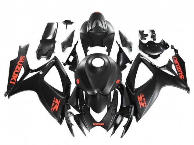 2004-2005 Suzuki GSXR 600 / GSXR 750 Motorcycle Fairings - Matte Black Red Decal Australia