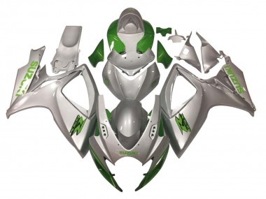 2006-2007 Suzuki GSXR 600 / GSXR 750 Motorcycle Fairings - Silver Green Australia