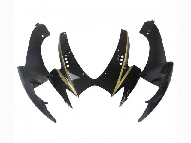 2006-2007 Suzuki GSXR 600 / GSXR 750 Motorcycle Fairings - Glossy Black Gold Stripe Australia