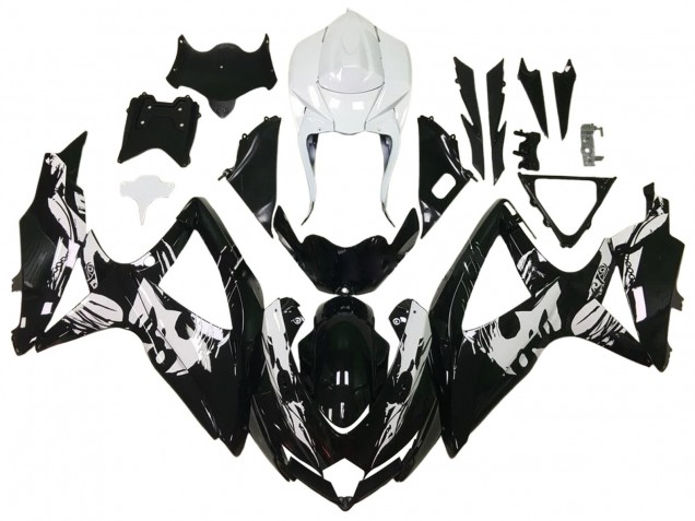 2006-2007 Suzuki GSXR 600 / GSXR 750 Motorcycle Fairings - Glossy Black White Australia