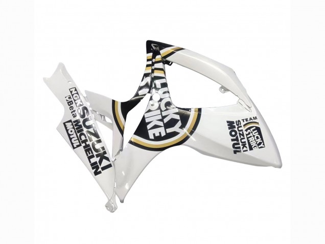 2006-2007 Suzuki GSXR 600 / GSXR 750 Motorcycle Fairings - White Black Lucky Strike Motul Australia