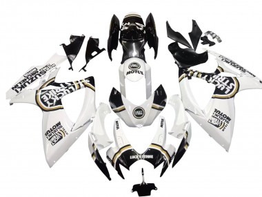 2006-2007 Suzuki GSXR 600 / GSXR 750 Motorcycle Fairings - White Black Lucky Strike Motul Australia