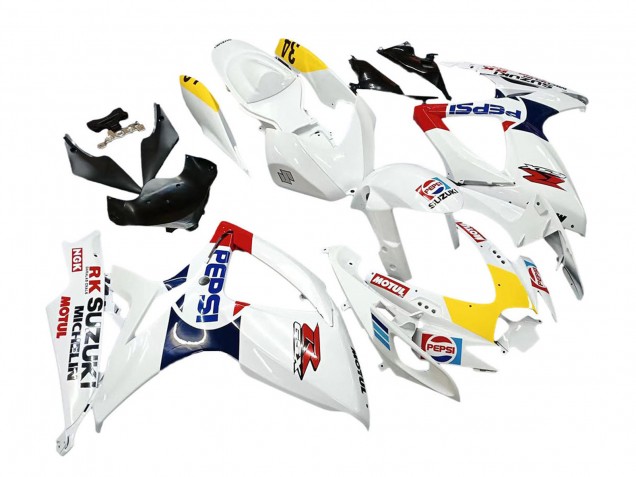 2006-2007 Suzuki GSXR 600 / GSXR 750 Motorcycle Fairings - White Red Yellow Motul Australia