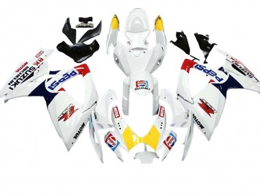 2006-2007 Suzuki GSXR 600 / GSXR 750 Motorcycle Fairings - White Red Yellow Motul Australia