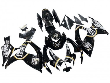 2006-2007 Suzuki GSXR 600 / GSXR 750 Motorcycle Fairings - Glossy Black White Motul Lucky Strike Australia