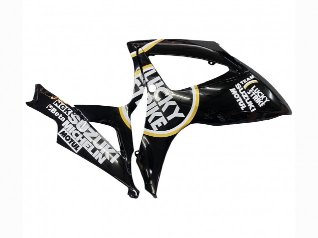 2006-2007 Suzuki GSXR 600 / GSXR 750 Motorcycle Fairings - Glossy Black White Motul Lucky Strike Australia