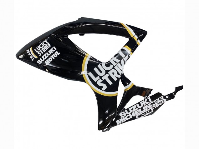 2006-2007 Suzuki GSXR 600 / GSXR 750 Motorcycle Fairings - Glossy Black White Motul Lucky Strike Australia