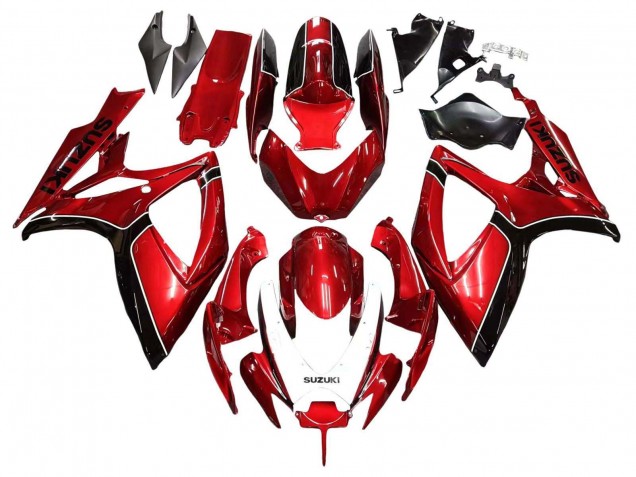 2006-2007 Suzuki GSXR 600 / GSXR 750 Motorcycle Fairings - Red Black Australia