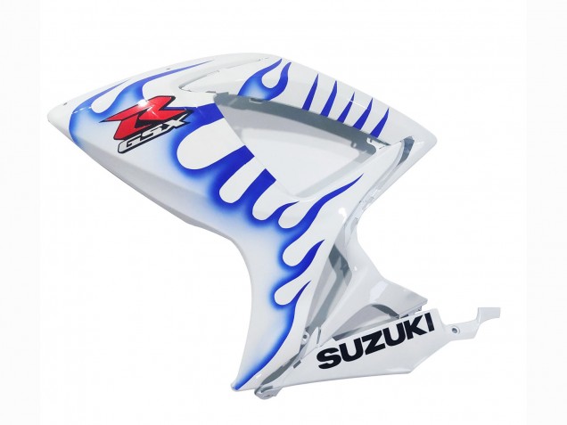 2006-2007 Suzuki GSXR 600 / GSXR 750 Motorcycle Fairings - White Blue Flame Australia