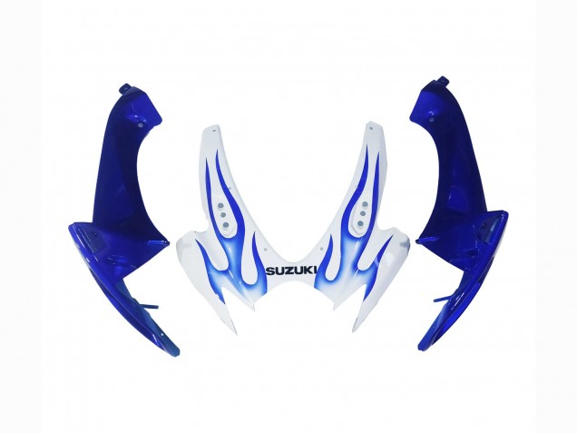2006-2007 Suzuki GSXR 600 / GSXR 750 Motorcycle Fairings - White Blue Flame Australia