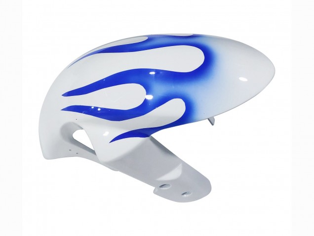 2006-2007 Suzuki GSXR 600 / GSXR 750 Motorcycle Fairings - White Blue Flame Australia