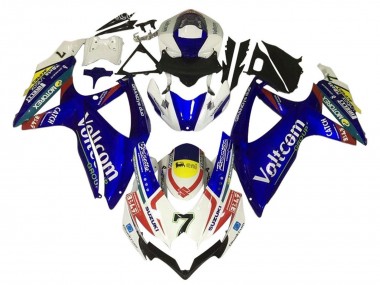2006-2007 Suzuki GSXR 600 / GSXR 750 Motorcycle Fairings - White Blue Yellow Red Voltcom Australia