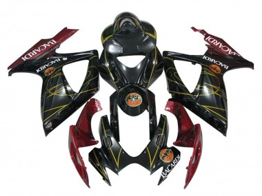 2006-2007 Suzuki GSXR 600 / GSXR 750 Motorcycle Fairings - Glossy Black Red Gold Australia