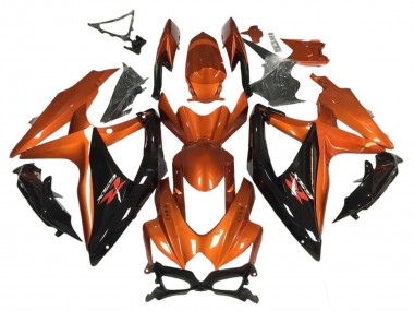 2008-2010 Suzuki GSXR 600 / GSXR 750 Motorcycle Fairing - Orange Glossy Black Australia