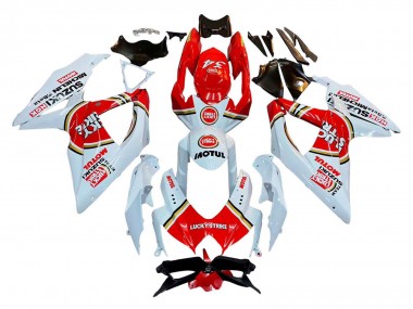 2008-2010 Suzuki GSXR 600 / GSXR 750 Motorcycle Fairings - White Red Motul Lucky Strike Australia