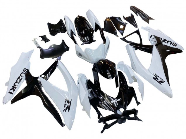 2008-2010 Suzuki GSXR 600 / GSXR 750 Motorcycle Fairing - White Black Australia