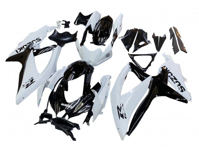 2008-2010 Suzuki GSXR 600 / GSXR 750 Motorcycle Fairing - White Black Australia
