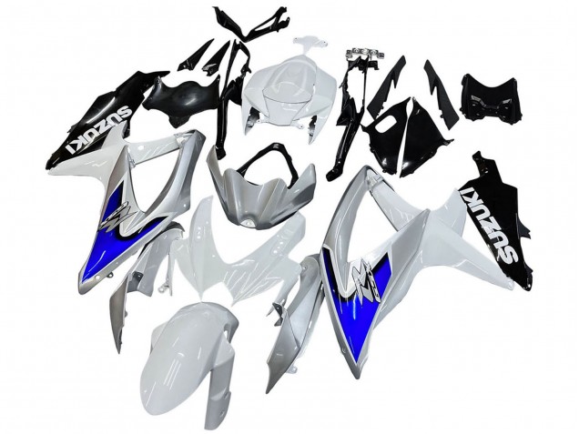 2008-2010 Suzuki GSXR 600 / GSXR 750 Motorcycle Fairings - White Silver Blue Black Australia