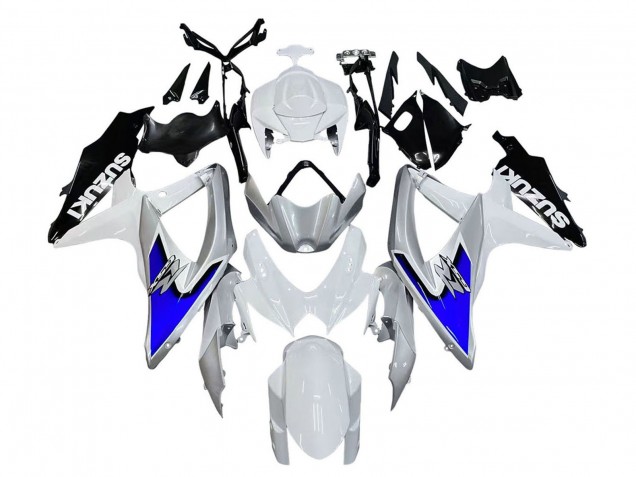2008-2010 Suzuki GSXR 600 / GSXR 750 Motorcycle Fairings - White Silver Blue Black Australia